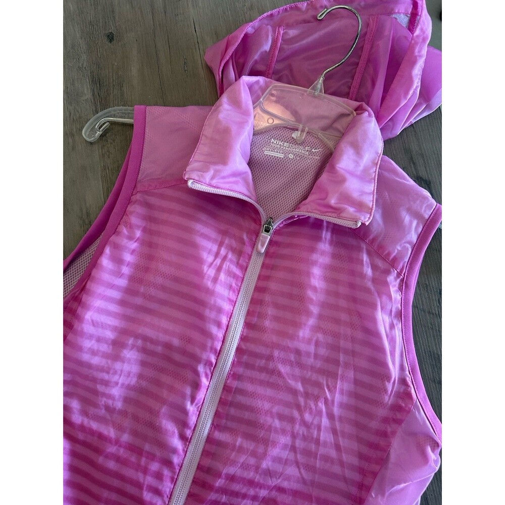 Nike Golf Pink Tour Performance Ultra-Lightweight Hooded Vest Sz M